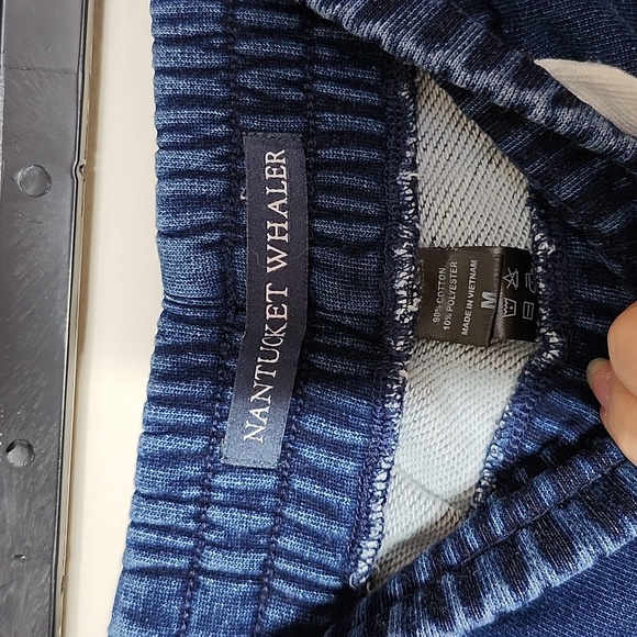 Nantucket Whaler Mens Cotton Shorts Elastic Waist Drawstring Mens Medium - Picture 5 of 8